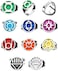 DC Comics Green Lantern Power Rings Emotional Spectrum Power Rings9 Ring Set.