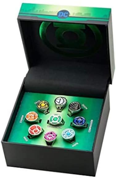 DC Comics Green Lantern Power Rings Emotional Spectrum Power Rings9 Ring Set.