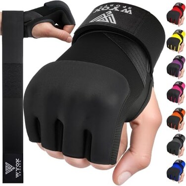 WYOX Gel Quick Hand Wraps for Boxing MMA Kickboxing - EZ-OffOn - Padded Knuckle with Wrist Wrap Protection for Men Women Youth.