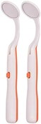 RZJZGZ Dental Mirror LED Lighted Mirror Teeth Inspection Mirror Anti Fog Curve Angle Dentist Oral Care Tool（2pcs(Orange.