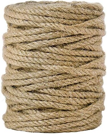 Tenn Well 5mm Jute Rope, 100 Feet 4Ply Twisted Heavy Duty and Thick Twine Rope for Gardening, Crafting, Bundling, Cat Scratching Post, Home Decor, Christmas Decorations.