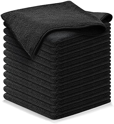USANOOKS Microfiber Cleaning Cloth - 12Pcs (16x16 inch- 1200 Washes, Ultra Absorbent Microfiber Towels for Cars Weave GrimeLiquid for Streak-Free Mirror Shine - Microfiber Cloth.