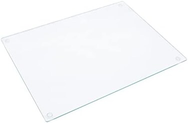 Chefcaptain Tempered Glass Cutting Board, Extremely Durable, Long-Standing, Clear Glass, Scratch Resistant, Heat Resistant, Shatterproof, Extra Large 12X16.