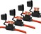 حامل فيوزات Qizpcer عيار 10 - حامل فيوزات خطي عيار 10 AWG مع فيوزات شفرة ATC 40 أمبير (عبوة من 4 قطع).