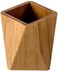 YOSCO Bamboo Wood Pen Holder Stand for Desk Geometric Pencil Cup Pot Cute Desktop Office Supplies for Kids, Makeup Brushes Organizer (Bamboo.