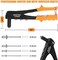 BEETRO Heavy Duty Hand Riveter, Rivet Gun, 3/32"-1/8"-5/32"-3/16", 4 Nosepieces Set Includes 100pcs Rivets, Durable and Suitable for Metal, Plastic and Leather.