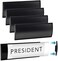 GlossyEnd Set of 6 &ndash;SturdyElegant Black Aluminum Wall Mount Name Plate Holder, Office Business Door Curved Sign Holder with Adhesive Tape, 8&rdquo; X 3&rdquo; - Plastic Film Included, Paper Inserts NOT Included.