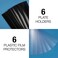 GlossyEnd Set of 6 &ndash;SturdyElegant Black Aluminum Wall Mount Name Plate Holder, Office Business Door Curved Sign Holder with Adhesive Tape, 8&rdquo; X 3&rdquo; - Plastic Film Included, Paper Inserts NOT Included.