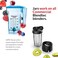 Blendtec FourSide Jar (75 oz, Blender Jar, Commercial Grade, Hard Lid, BPA Free, Blue.