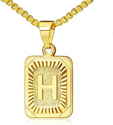 JSJOY Gold Initial Necklaces for Women Gold Letter Necklaces 26 Capital A-Z, Letter Pendant Necklaces for Women,Gold Number Necklace for Men Boys Football/Soccer.