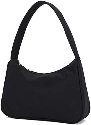 YIKOEE Small Nylon Shoulder Bags for Women Elegant Feminine Mini Handbags with Zipper Closure.
