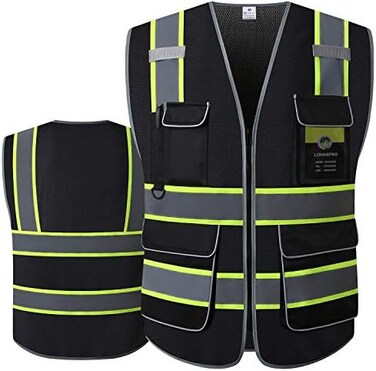 LOHASPRO Safety Vest High Visibility - Mesh Reflective Vest with PocketsZipper for Men Women,ANSI/ISEA Standard.