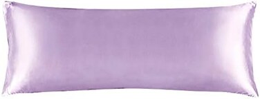 BEDELITE Satin Body Pillow Cover, Super Soft and Cooling Body Pillow Pillowcase for Hair and Skin, Breathable Silky Full Long Pillowcase Cover(20"x54", Lavender.