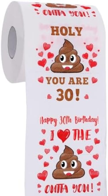 AOZITA 30th Birthday Gifts for Women, Men, Her, Him - Happy Prank Toilet Paper - 30th Birthday Decorations, Party Supplies Favors - 30 Years Old Funny Gag Gift Ideas, Novelty Bday Present for Friends,