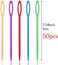 LOKUNN 50 PCS Large Eye Plastic Needles(3. 5Inch/9cm, Blunt Needles Learning Needles, Safety Plastic Lacing Needles for Kids and Sewing Handmade Crafts.