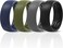 ThunderFit Silicone Rings for Men - 7 Rings / 4 Rings / 1 Ring - Breathable Patterned Design Wedding Bands 8mm Wide - 2. 5mm Thick.