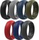 ThunderFit Silicone Rings for Men, Breathable Edition Step Edge Rubber Engagement Bands 8. 4mm Wide 2. 2mm Thick - 1/4/7 Variety Multipack.