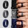 ThunderFit Silicone Rings for Men, Breathable Edition Step Edge Rubber Engagement Bands 8. 4mm Wide 2. 2mm Thick - 1/4/7 Variety Multipack.