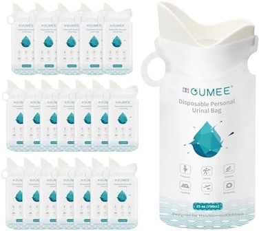 أكياس بول طارئة للاستخدام مرة واحدة من OUMEE، عبوة من 8/12/20/24 كيس، سعة 700 مل، أكياس تبول للتخييم، أكياس بول للجنسين، أكياس قيء للسفر، أكياس مرحاض محمولة في الازدحام المروري للرجال والنساء والأطفال