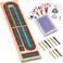 Regal Games Traditional Wooden Cribbage Board Set - Classic Tabletop Game - Includes 1 Wood Game Board, Deck of Cards, 9 Metal Pegs - Fun for Family Game Night - for 2-4 Players - Ages 8.