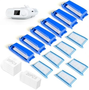 IBEET 52PCS CPAP Filters for Philips Respironics Dreamstation Filters Supplies, Include 6 Assembled Filters for Philips Respironics Dreamstation Filter Accessories, 20 Ultra-fine Filters20 Foam Filter