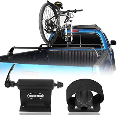Hooke Road Universal Bike Car Carrier Quick-Release Alloy Fork Lock Alloy BedRoof Mount Rack for 1 Bike - Cross Bars not Included.