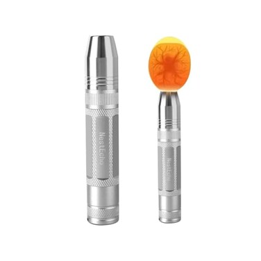 جهاز فحص البيض NestEcho LED Light Egg Candler Tester Egg Candler Tester مصباح فحص البيض لجميع أنواع البيض... (فضي).