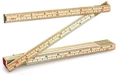 QWORK Folding Wood Rule, 6 FT 6 Inch Foldable Ruler with US and Metric Measurements for Carpenters.