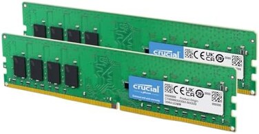 مجموعة ذاكرة الوصول العشوائي Crucial RAM 16GB (2x8GBDDR4 3200MHz CL22 (أو 2933MHz أو 2666MHzDesktop Memory CT2K8G4DFRA32A).