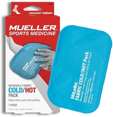 MUELLER Sports Medicine Reusable Fabric ColdHot Pack, Ice Pack for Injuries and Pain Relief, Blue.