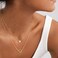 Fettero Tiny Gold Initial Heart Necklace-14K Gold Plated Handmade Dainty Letter Heart Necklace for Women Necklace Jewelry.