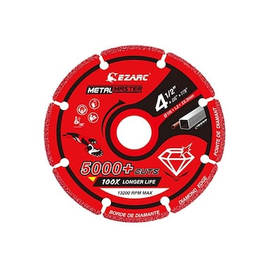 EZARC (11cm- Diamond Cutting Wheel 11cm x 2. 2cm for Metal, Cut Off Wheel with 5000Cuts on Rebar, Steel, Iron and INOX.