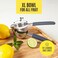 KENSINGTON LONDON Large Lemon Squeezer Stainless Steel Press - Non-Slip Grip, Heavy Duty, Manual Design - Effortless Pro-Grade Lemon, Lime, Orange, and Citrus Fruit Hand Held Lemon Juicer Squeezer - N