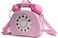 Oweisong Fun Telephone Purse for Women Novelty Pink Phone Tote Handbags Top Handle Shoulder Crossbdoy Bag.