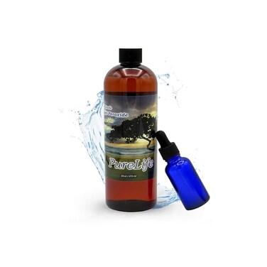 PureLife 12% Hydrogen Peroxide Food Grade with No Added Stabilizers - in Distilled Water (16 OzDropper.