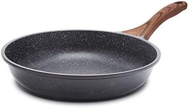 SENSARTE 12. 5 Inch Nonstick Frying Pan Skillet, Swiss Granite Coating Omelette Pan, Healthy Stone Cookware Chef's Pan, PFOA Free (Gray.