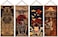 WEROUTE Warrior's Dreams Canvas Wall Art Print Poster Armored Helmet Samurai spirit with Scroll Wood Framed Ready to Hanger Home Karate Hall Sushi Restaurant Decor 16&rdquo;x35&rdquo; (4pcs japan poster.