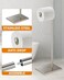 DECLUTTR Free Standing Bathroom Toilet Paper Holder Stand with Reserve Stainless Steel Pedestal Tissue Roll Holder Nickel.