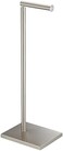 DECLUTTR Free Standing Bathroom Toilet Paper Holder Stand with Reserve Stainless Steel Pedestal Tissue Roll Holder Nickel.