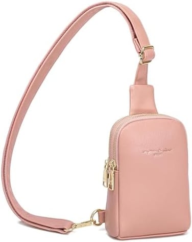 INICAT Travel Small Sling Bag Leather Crossbody Bags for Women Fanny Packs Cross Body Bag for Woman Cross Body Purses, Pink, Small, Fashion.