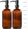 GM GMISUN GMISUN Amber Glass Soap Dispenser, 2 Pack Bathroom Hand Soap Dispensers with Stainless Steel Pump, 17 Fl Oz Kitchen Hand and Dish Soap Dispenser Set, Modern Vintage Liquid Brown Soap Dispens