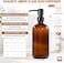 GM GMISUN GMISUN Amber Glass Soap Dispenser, 2 Pack Bathroom Hand Soap Dispensers with Stainless Steel Pump, 17 Fl Oz Kitchen Hand and Dish Soap Dispenser Set, Modern Vintage Liquid Brown Soap Dispens