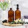 GM GMISUN GMISUN Amber Glass Soap Dispenser, 2 Pack Bathroom Hand Soap Dispensers with Stainless Steel Pump, 17 Fl Oz Kitchen Hand and Dish Soap Dispenser Set, Modern Vintage Liquid Brown Soap Dispens