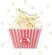 Hedume 6 Pack Popcorn Containers, Plastic Movie Theater Style Popcorn Container Set, RedWhite Striped Classic Popcorn Boxes for Movie Night, Reusable (Square, 9" x 9" x 6".