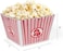 Hedume 6 Pack Popcorn Containers, Plastic Movie Theater Style Popcorn Container Set, RedWhite Striped Classic Popcorn Boxes for Movie Night, Reusable (Square, 9" x 9" x 6".