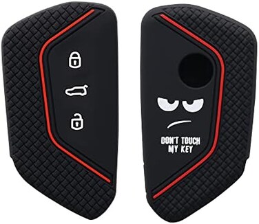 kwmobile Silicone Key Fob Cover Compatible with VW Golf 8 3 Button Car Key.
