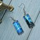 Wixine 2Pair Rectangle Van Gogh Starry Night Landscape Square Circle Van Gogh Starry Night Silver Trendy Glass Earrings.
