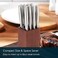 KITCHENDAO 5. 5&ldquo; Steak Knife Block Holder without Knives with 8 Slots - Eco-friendly Wooden Steak Knife Storage Block only - Space Saver-Compact Design Steak Knives Organizer -by.