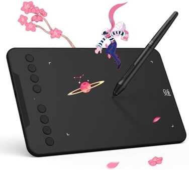 XP-PEN Deco Mini7 Drawing Tablet Computer Graphic Tablet with 8192 Levels Pressure, 7 x 4 inch Artist Pen Tablet 8 Shortcut Keys for Student E-Learning and Online Teaching Compatible with Chromebook.