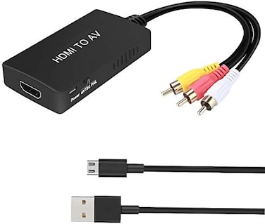 TaiHuai HDMI to RCA Converter, HDMI to AV 3RCA CVBs Composite Video Audio Converter Adapter Supports PAL/NTSC for TV Stick, Roku, Apple TV, PC, Laptop, Xbox, HDTV.